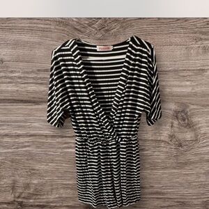 Persun Striped Black and White Romper